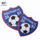 Iron on Custom Soccer Team Name Logo Machine Woven Sport Fabric Patch and Badge for Uniform Clothing