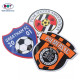 Iron on Custom Soccer Team Name Logo Machine Woven Sport Fabric Patch and Badge for Uniform Clothing