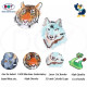 Embroidered Service Custom Tiger Animal Logo 100% Machine Embroidery Patches and Badges with Iron on