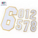 Embroidered Border Iron on Custom Numbers Letters Fabric Twill Embroidery Patches for Sportswear