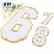 Embroidered Border Iron on Custom Numbers Letters Fabric Twill Embroidery Patches for Sportswear