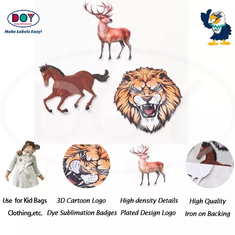 Emblemas bordados a ferro no atacado logotipo personalizado de desenhos animados sublimação sublimação remendos bordados para camiseta