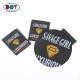 High Density Custom Diamond Trademark Logo Center Fold Neck Tags Woven Labels for Lady Garment