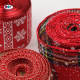 Custom Luxury Burlap Wired Edge Stripe Plaid Red Rolls Christmas Ribbon for Gift Wrapping