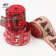 Custom Luxury Burlap Wired Edge Stripe Plaid Red Rolls Christmas Ribbon for Gift Wrapping