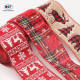 Custom Luxury Burlap Wired Edge Stripe Plaid Red Rolls Christmas Ribbon for Gift Wrapping