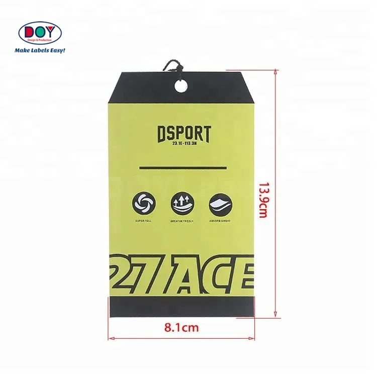 Custom Screen Printing Name Logo PVC Clothing Hang Tag with Eyelet