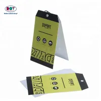 Custom Screen Printing Name Logo PVC Clothing Hang Tag with Eyelet