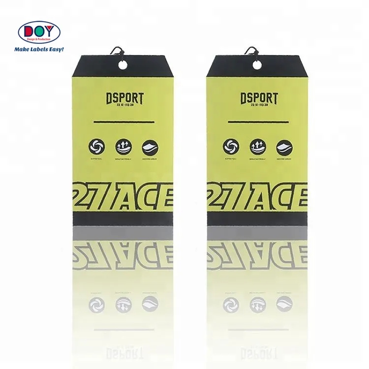 Custom Screen Printing Name Logo PVC Clothing Hang Tag with Eyelet