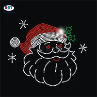 Ferro de strass com logotipo de Natal personalizado do fornecedor de cristal hot fix na transferência para roupas