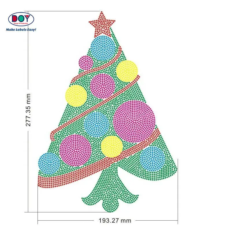 Ferro de strass com logotipo de Natal personalizado do fornecedor de cristal hot fix na transferência para roupas