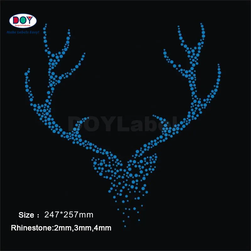 Ferro de strass com logotipo de Natal personalizado do fornecedor de cristal hot fix na transferência para roupas