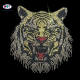 Hotfix Crystal Custom Tiger Logo Bling Heat Press Iron On Transfers Rhinestone for T-shirt