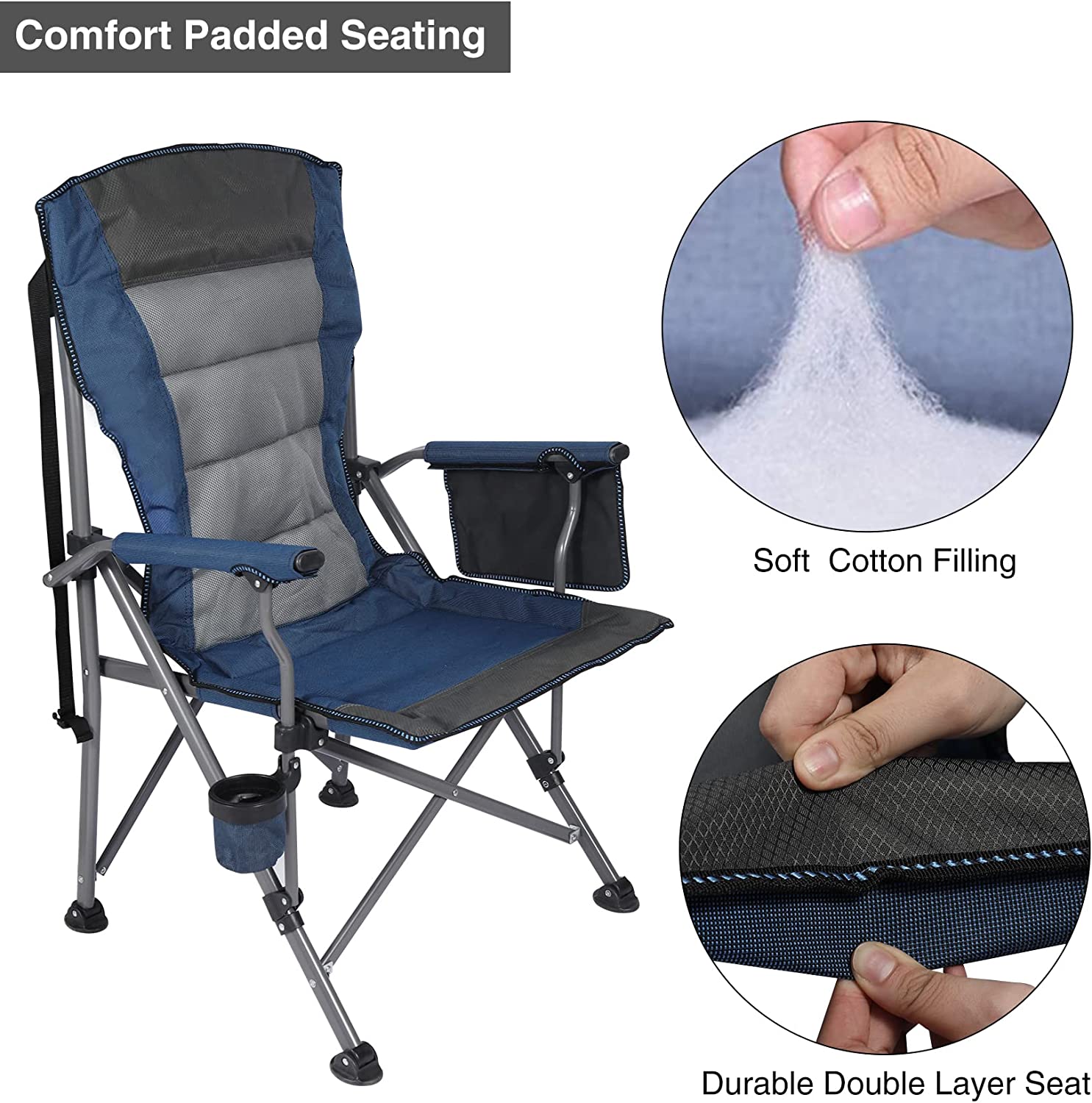 Supply Oversized Camping Chair with High Back Extra Padding Wholesale
