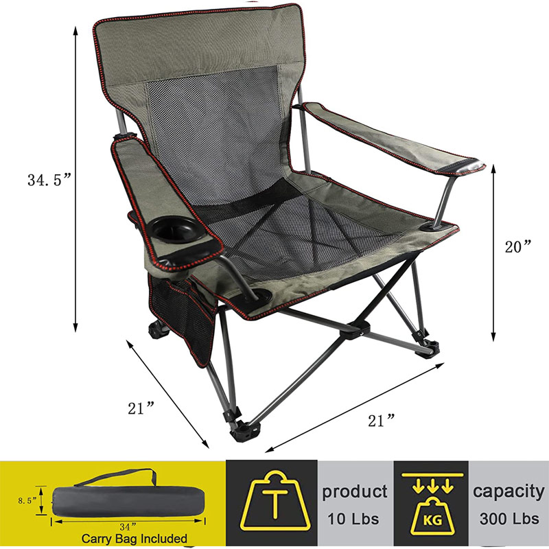 Folding Recliner Camping Chair Lawn Chair