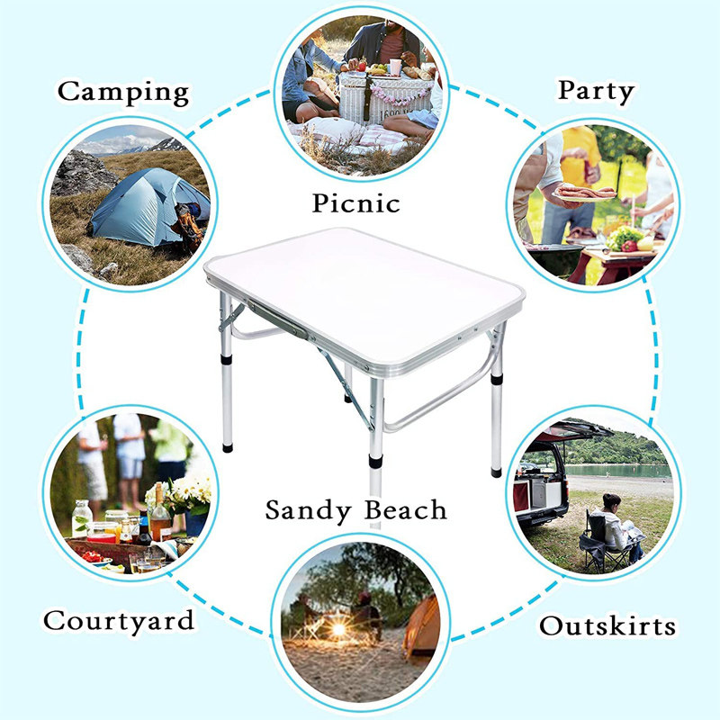 Small Folding Portable Camping Table Height Adjustable