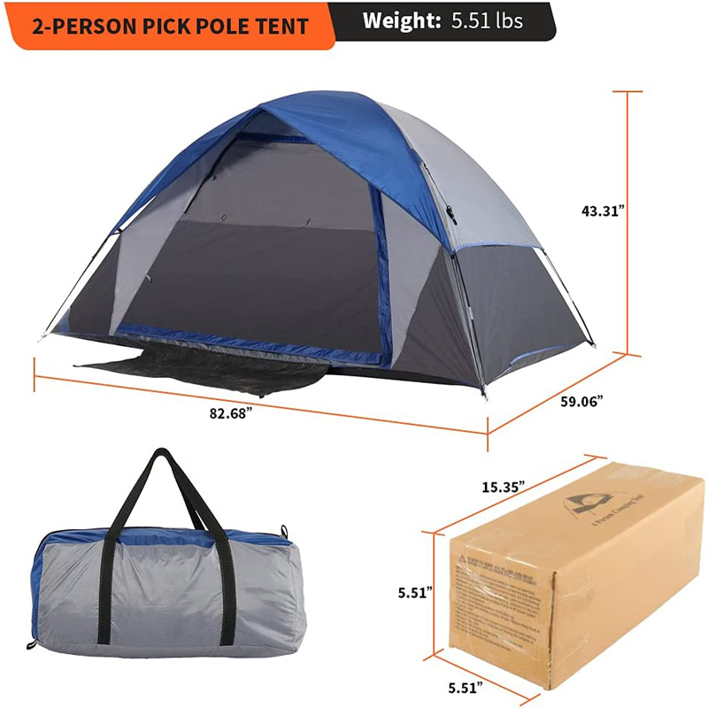 2 Person Camping Dome Tent Easy Set-Up