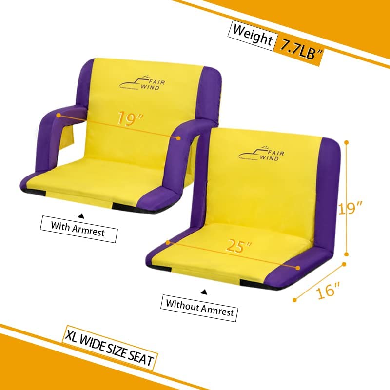 Portable Adjustable Armrest Stadium Seat With Cushion