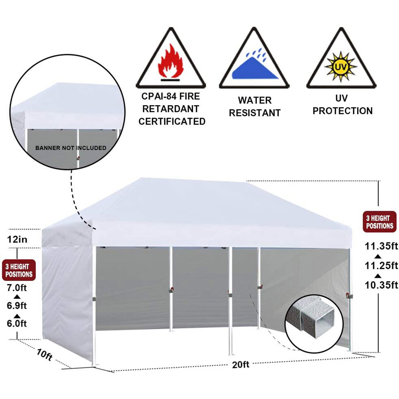 Folding Instant Pop Up Sidewall Canopy