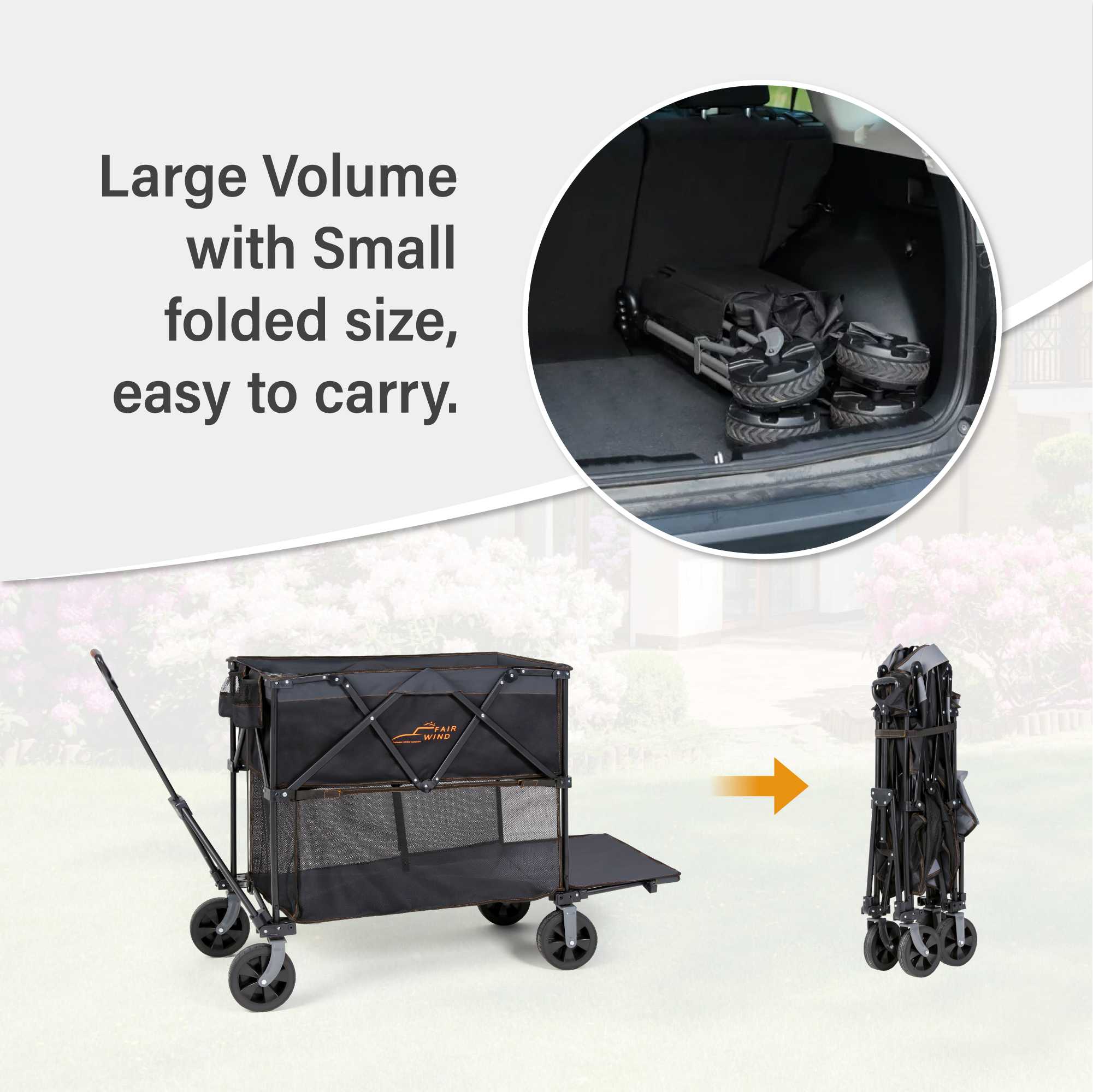 Heavy Duty Double Decker Collapsible Wagon Cart
