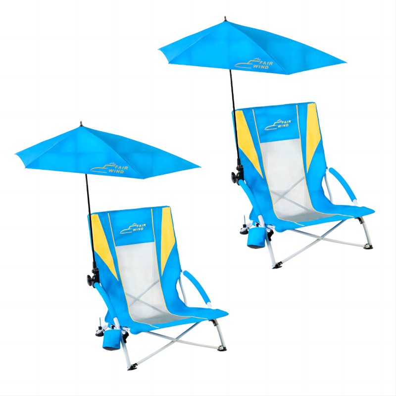 Китай Пляжный стул с Низким Сиденьем и Регулируемым Зонтиком, производитель