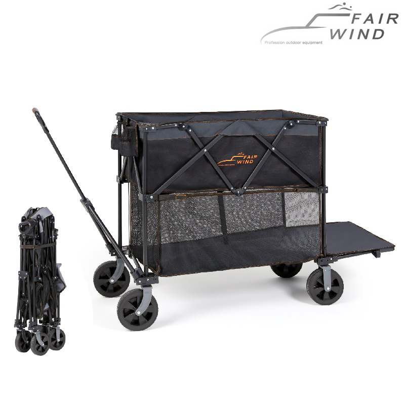 Supply Heavy Duty Double Decker Collapsible Wagon Cart Wholesale