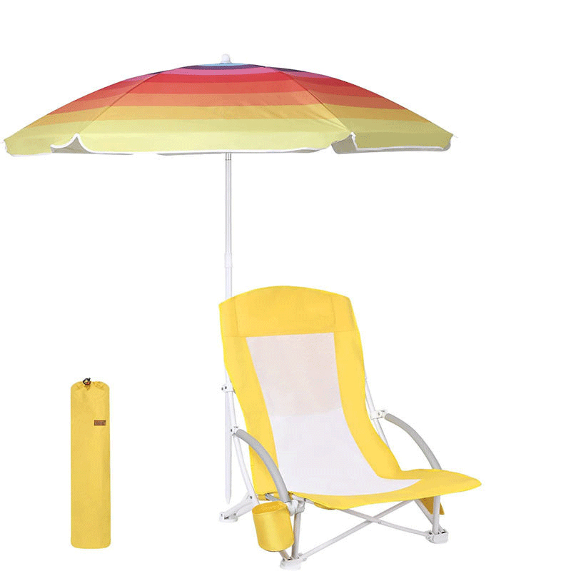 Chaise de plage pliante pour adultes avec parasol