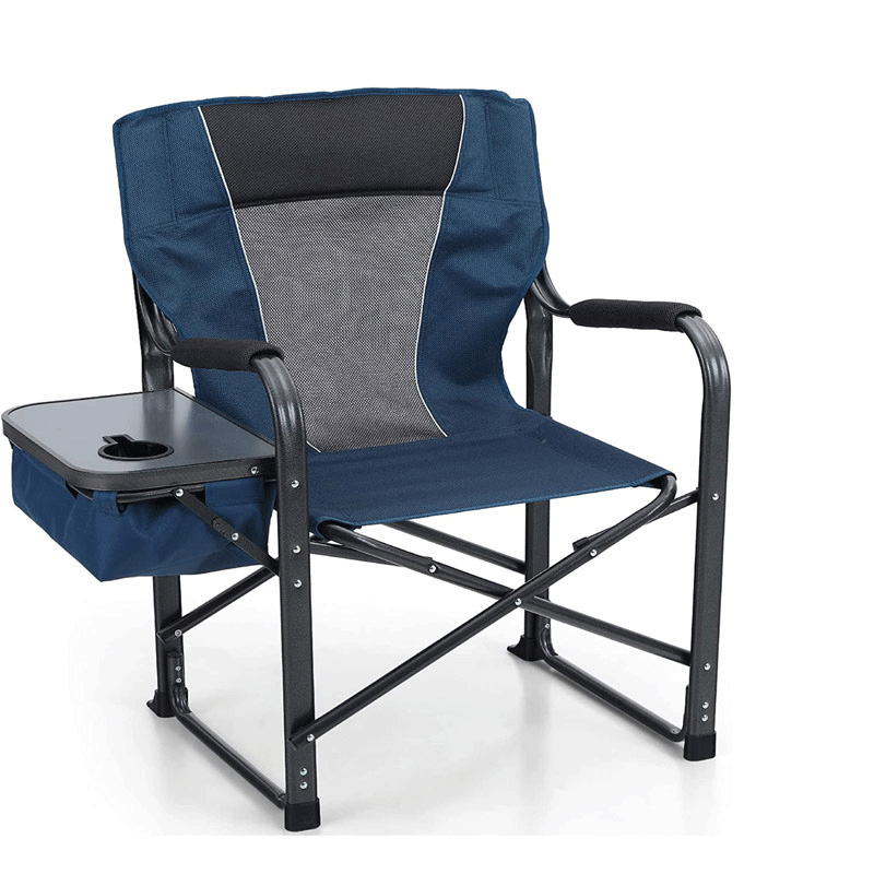 Cadeira dobrável de acampamento com bolsa térmica para mesa lateral