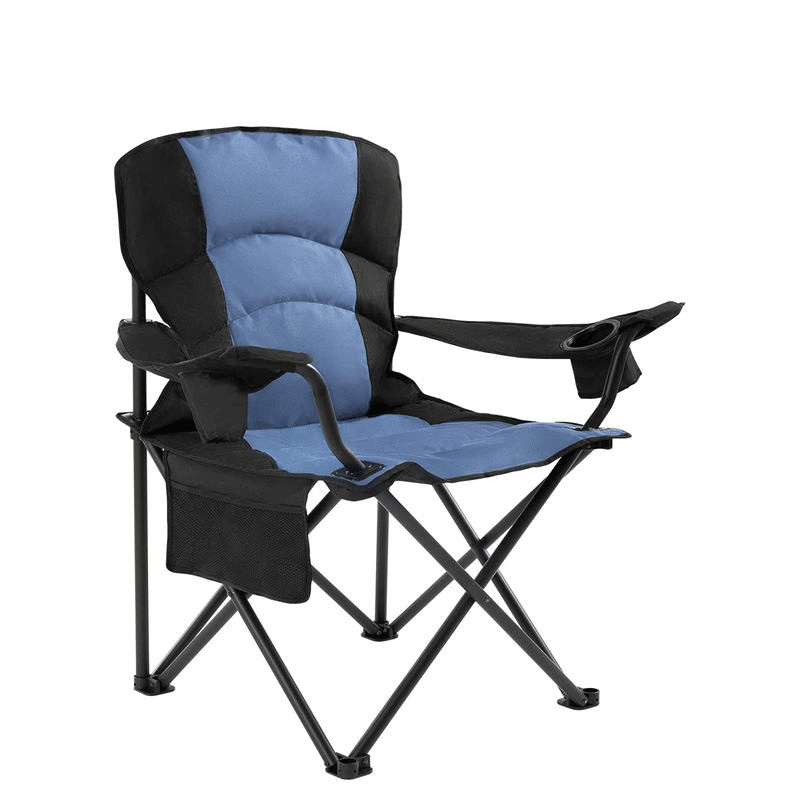 Énorme chaise de camping pliante portable avec coussin supplémentaire