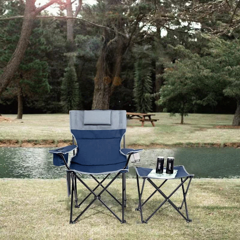 Oversized Padded Recliner Camping Chair with Footrest