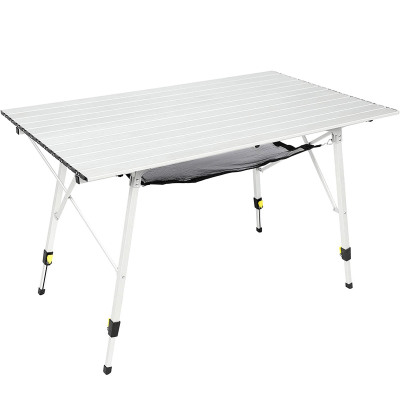 Camping Table With Adjustable Legs Roll-up Top