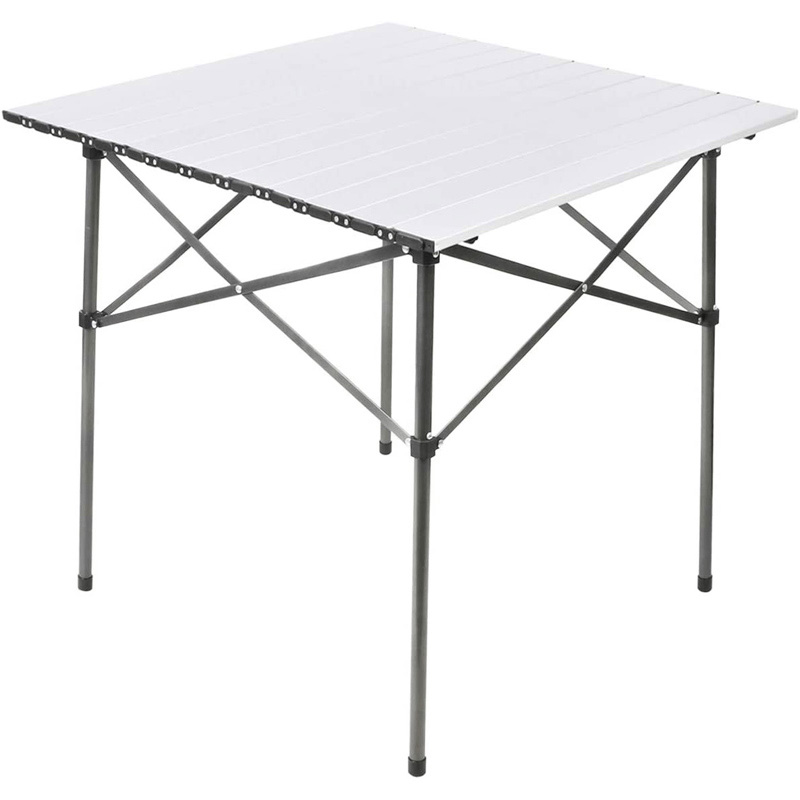 Plateau enroulable de table carrée pliante en aluminium léger