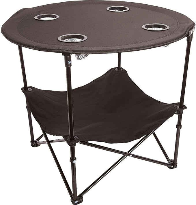 Portable Canvas Table with Cup Holders