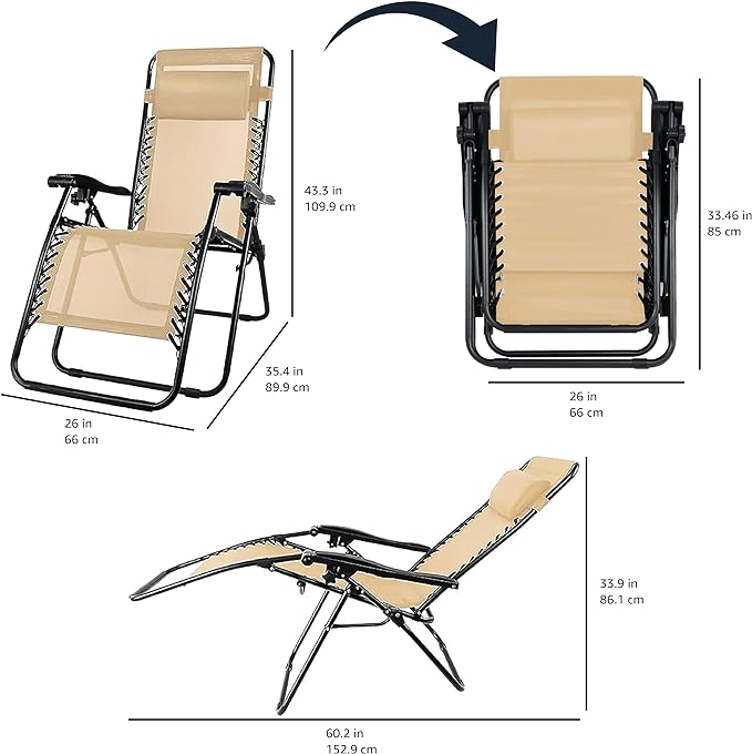 Outdoor Adjustable Folding Reclining Lounge Chair