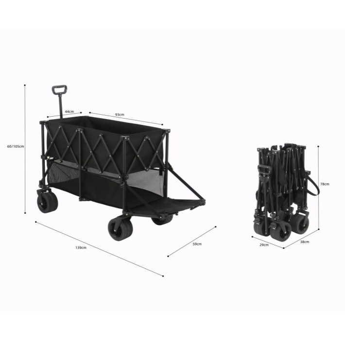 Collapsible Double Decker All-Terrain Wagon Cart