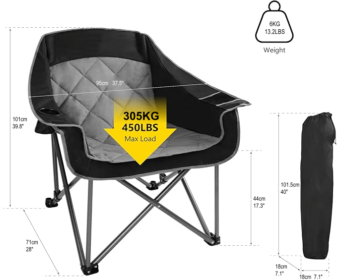 Fully Padded Oversized Camping Chair