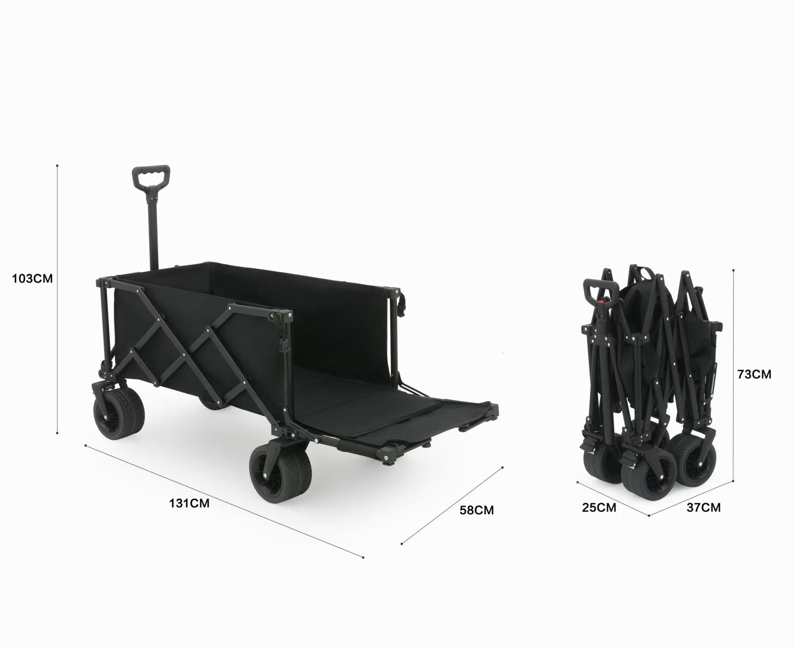 Large Size Collapsible Rear-Open Wagon Cart