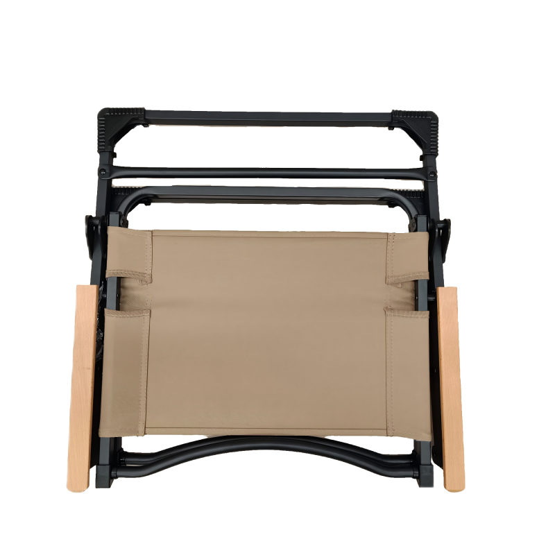 Camping Folding Chair with Wooden Armrests