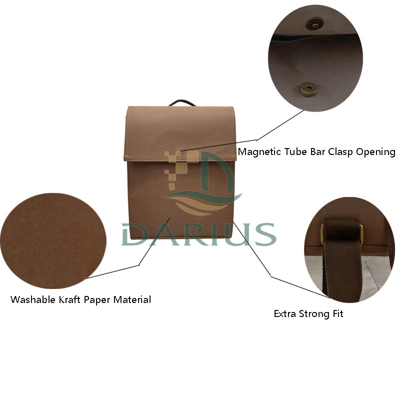 washable brown paper backpack