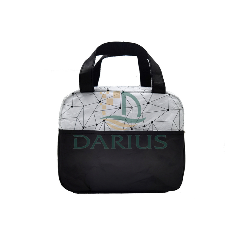 Saco de lanche de papel lavável refrigerador com zíper saco de papel com alça