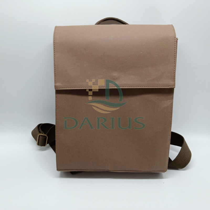 Wasbare rugzak van kraftpapier Bruine papieren rugzak