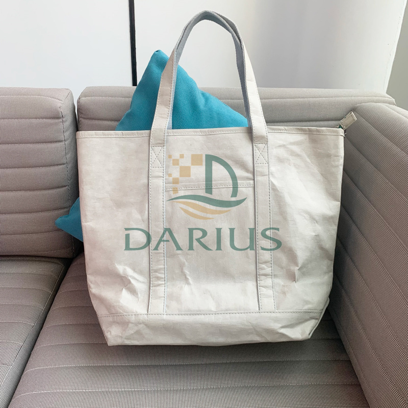 Sacola de compras de papel branco Grande sacola de compras de luxo