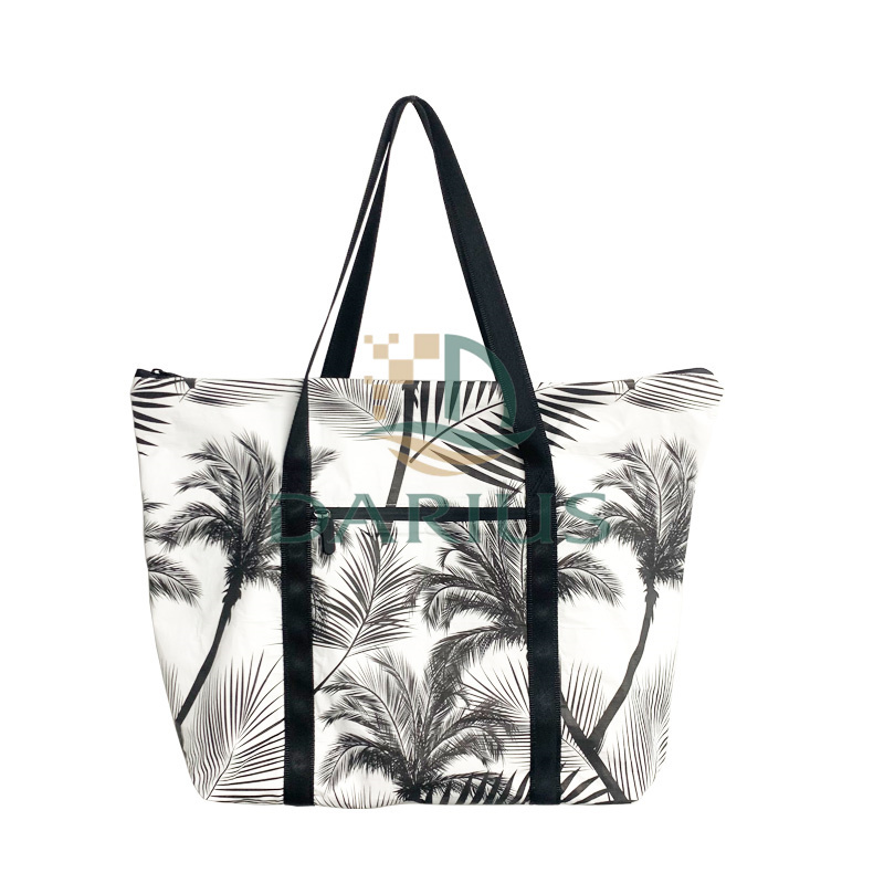 Isokuvioinen painopaperi Ostoskassit vedenpitävällä vetoketjulla