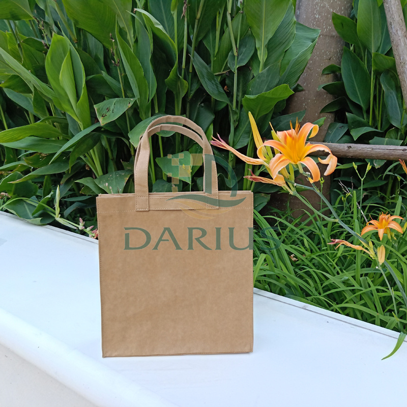 Sacola de compras de papel kraft para shopping sacola vegana simples e leve
