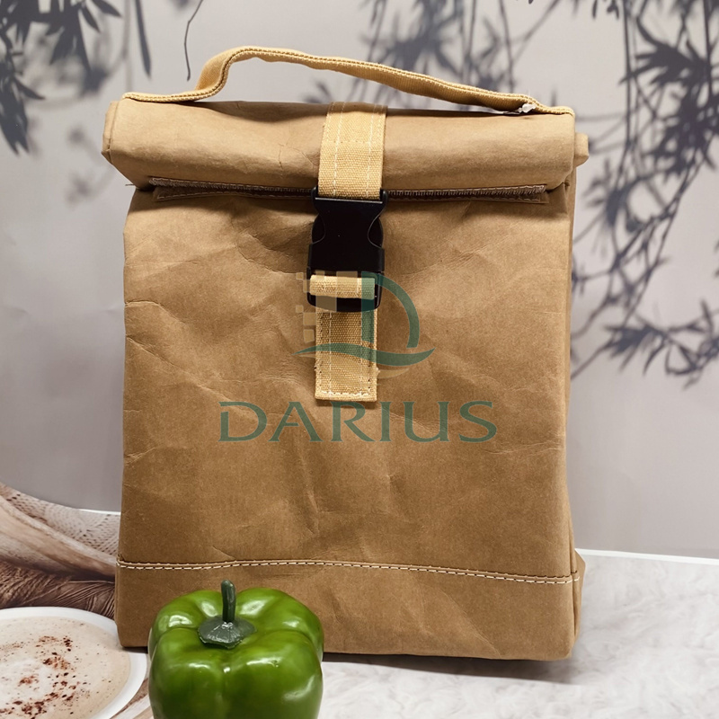 Lancheira engrossada com fivela de papel kraft Bolsa térmica conveniente