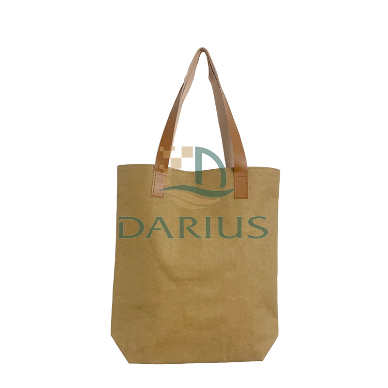 PU Tote -ostoskassi Yksinkertainen valkoinen vuorattu voimapaperikassi