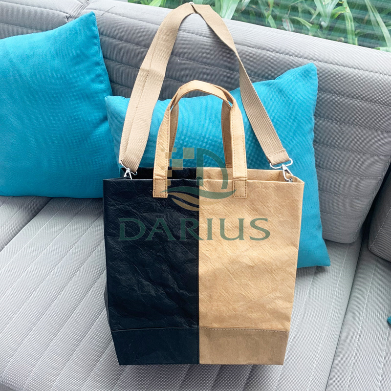 Sacola Tyvek bicolor com sacola de compras intercalar crossbody