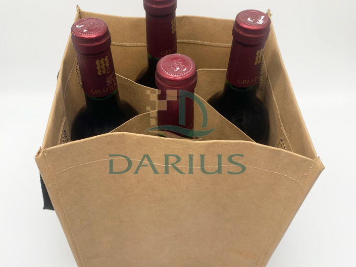 Praktische en milieuvriendelijke kraftpapieren zak voor wijnfles