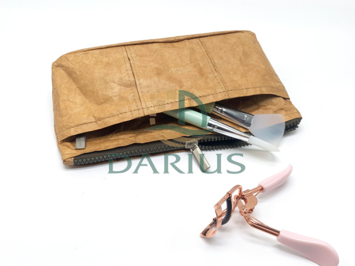 Características do saco de papel cosmético diário Saco de cosméticos com compartimento duplo