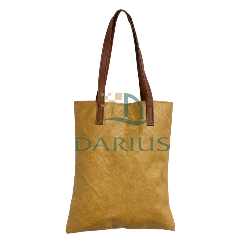 Bruine klassieke Tyvek-papieren boodschappentas verdikte zachte draagtas